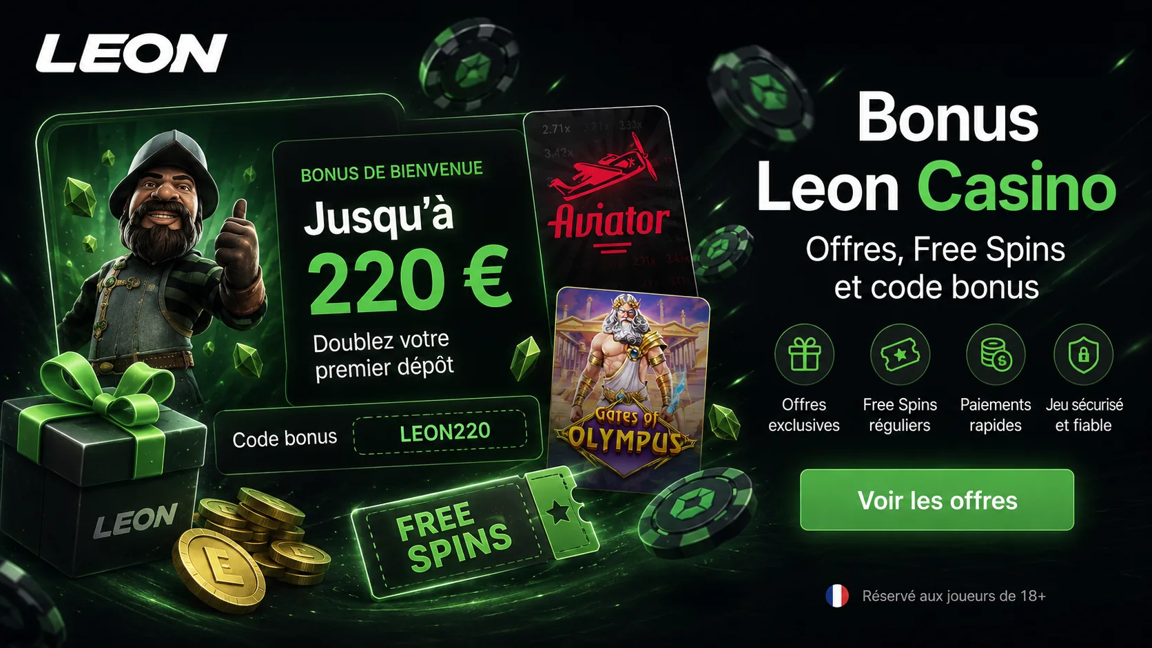 Bonus Leon Casino et Code Bonus